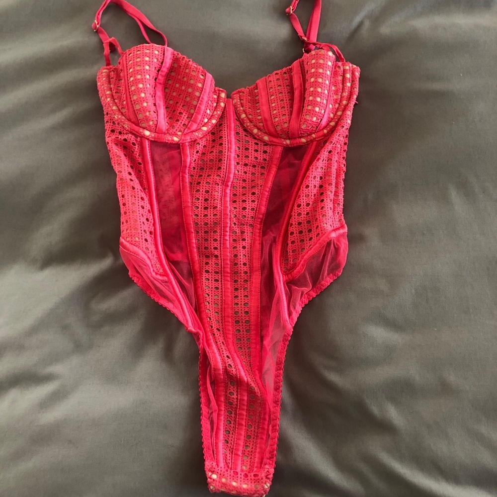 Victoria’s Secret Fishnet Balconette Teddy Ribbed